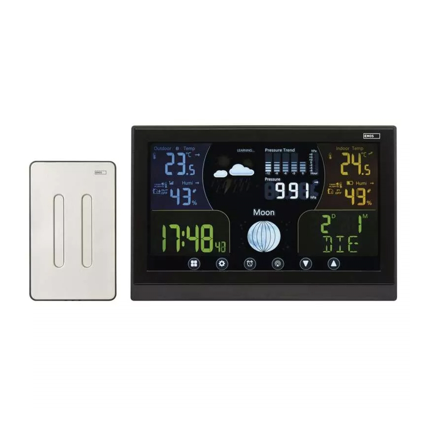 Estación meteorológica inalámbrica con despertador 3xAAA/5V + 2xAAA negro