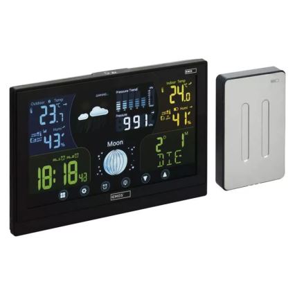 Estación meteorológica inalámbrica con despertador 3xAAA/5V + 2xAAA negro