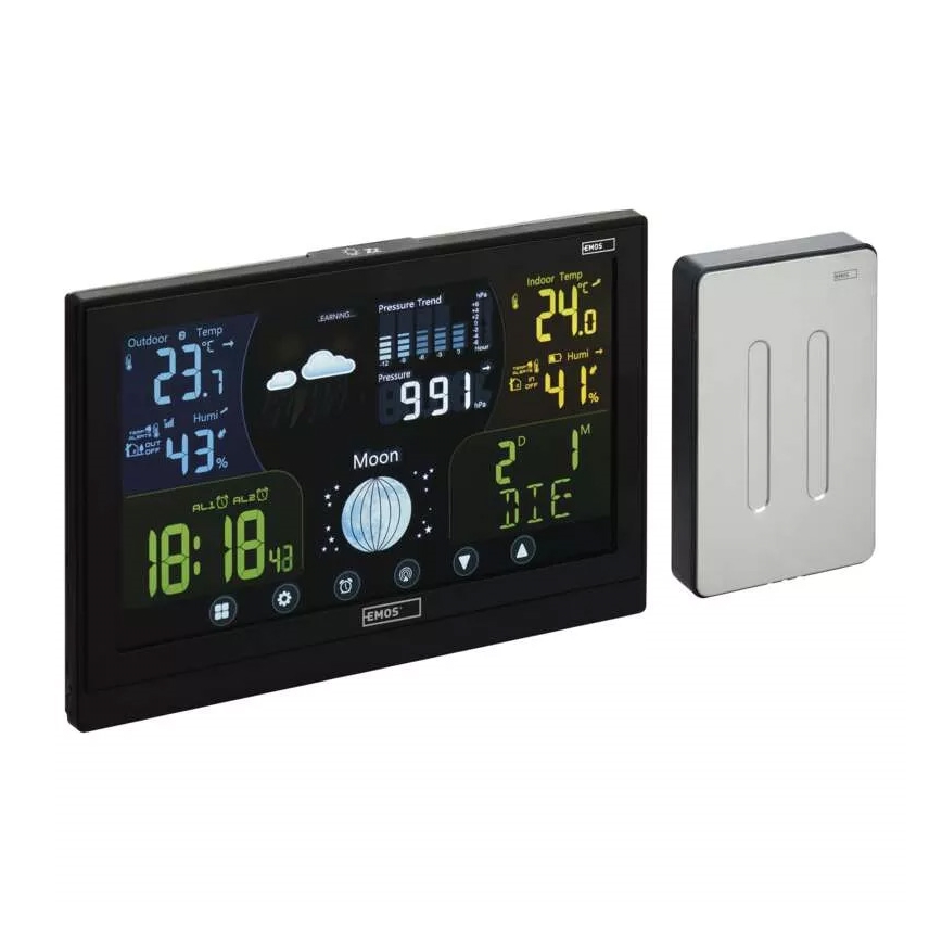 Estación meteorológica inalámbrica con despertador 3xAAA/5V + 2xAAA negro