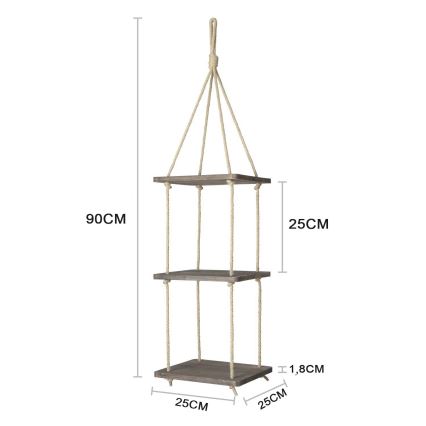 Estante colgante 90x25 cm abeto