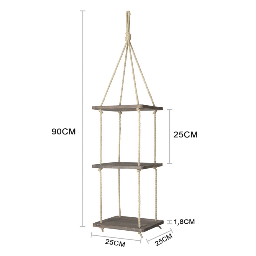 Estante colgante 90x25 cm abeto