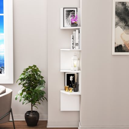 Estante de esquina de pared DESALDO 155,2x29,6 cm blanco