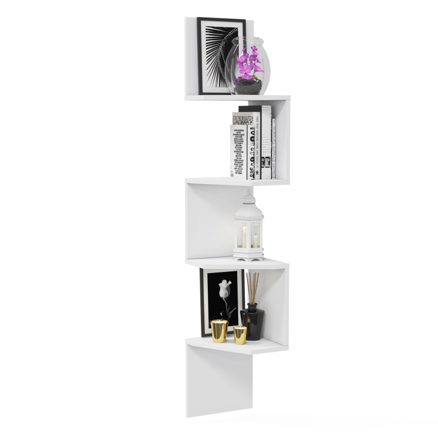 Estante de esquina de pared DESALDO 155,2x29,6 cm blanco