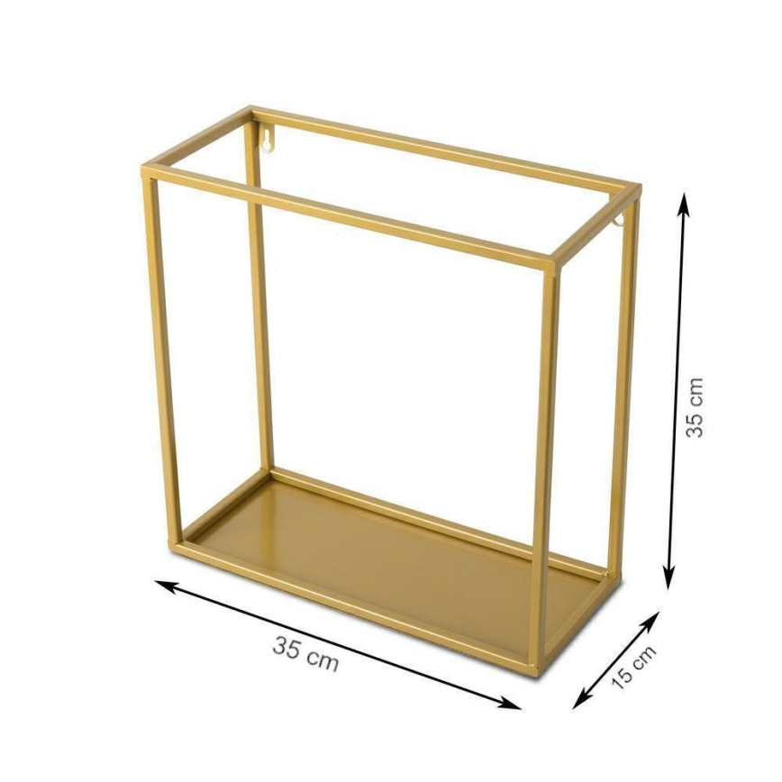 Estante de pared 35x35 cm dorado