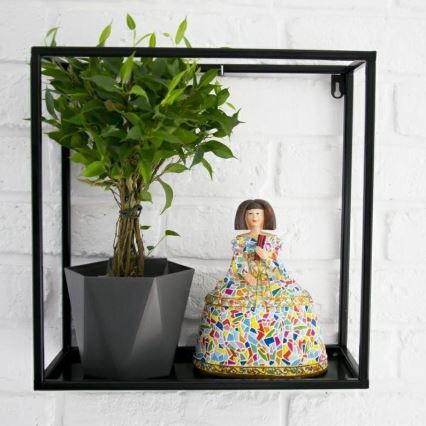 Estante de pared 35x35 cm negro