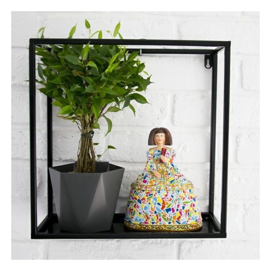 Estante de pared 35x35 cm negro