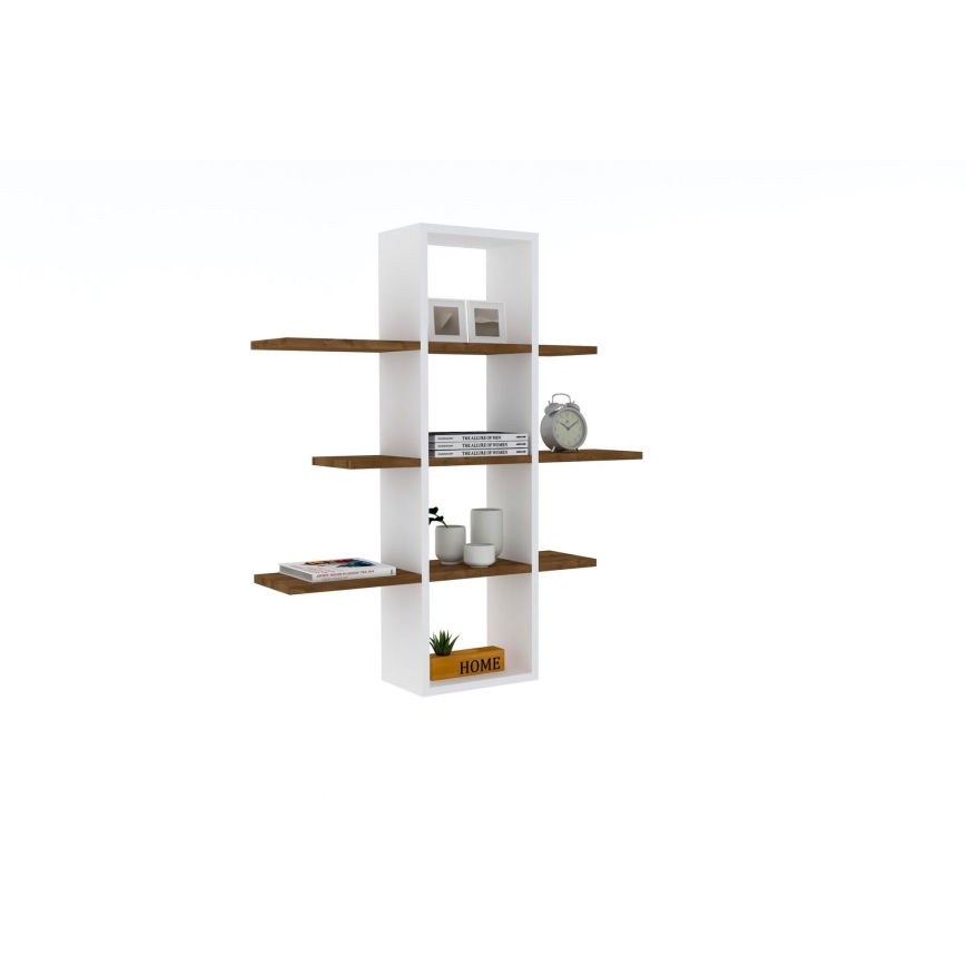 Estante de pared ARDO 101x96 cm blanco/marrón