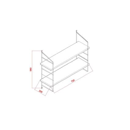 Estante de pared ARMONI 58x72 cm marrón/negro
