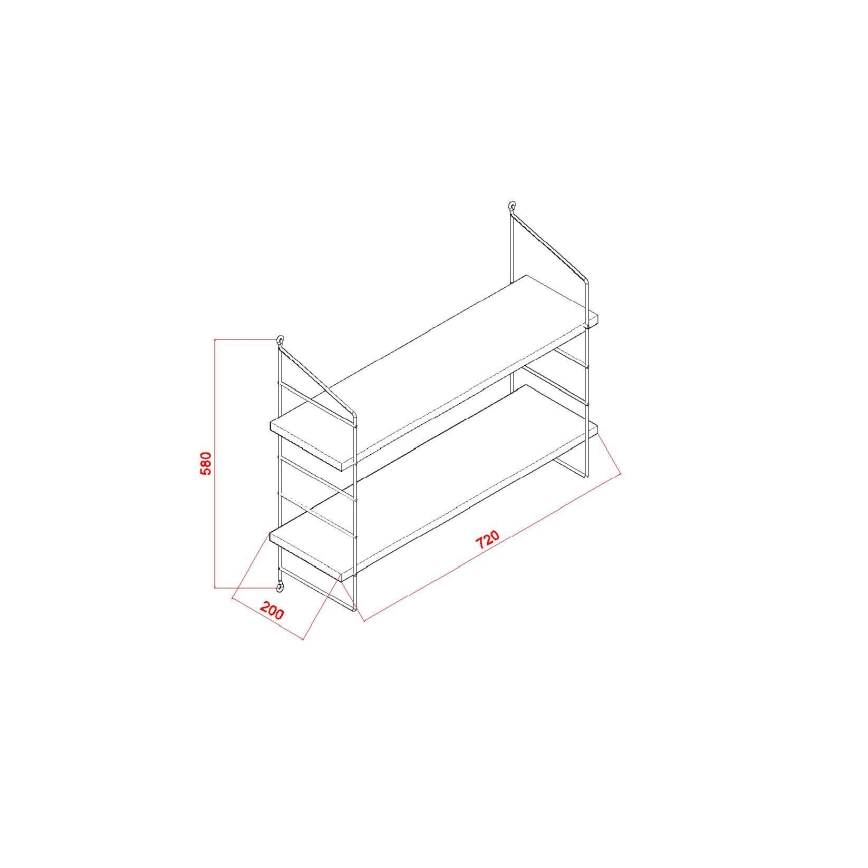 Estante de pared ARMONI 58x72 cm marrón/negro