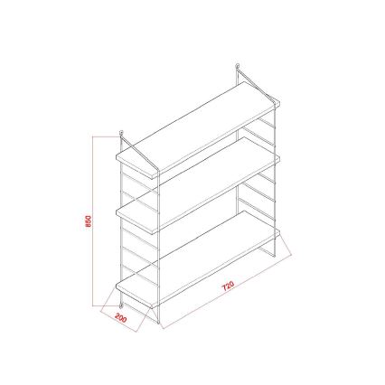 Estante de pared ARMONI 85x72 cm marrón/negro
