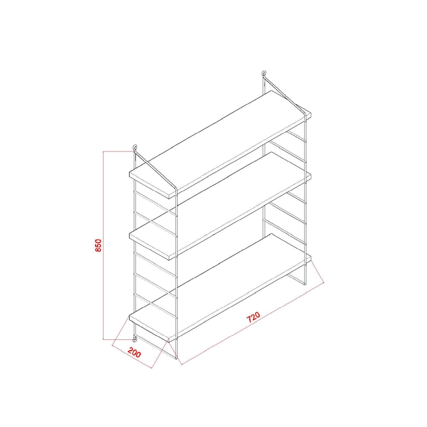 Estante de pared ARMONI 85x72 cm marrón/negro