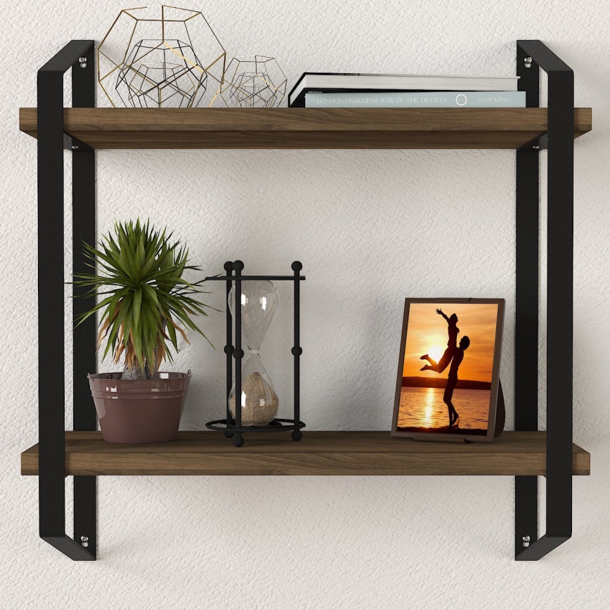 Estante de pared ARNO 47x45 cm marrón/negro