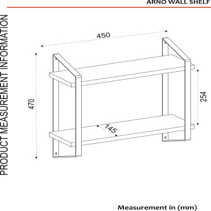 Estante de pared ARNO 47x45 cm marrón/negro