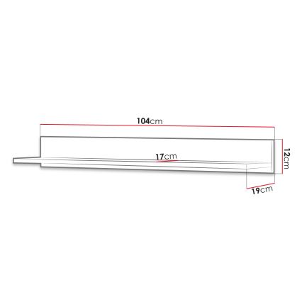 Estante de pared BASIC 12x104 cm roble Jackson nogal