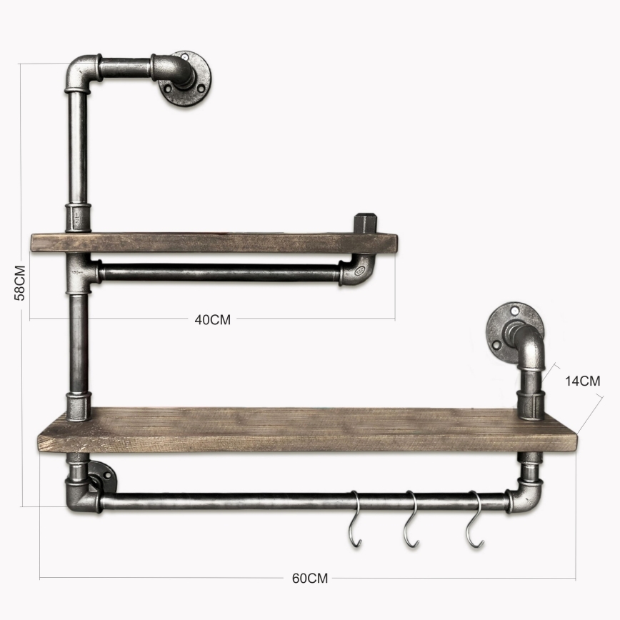 Estante de pared BORURAF 58x60 cm abeto