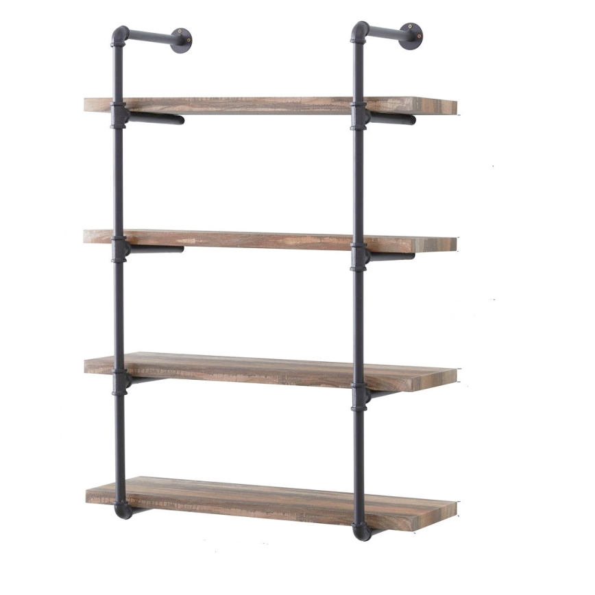 Estante de pared BORURAF 70x60 cm marrón/gris