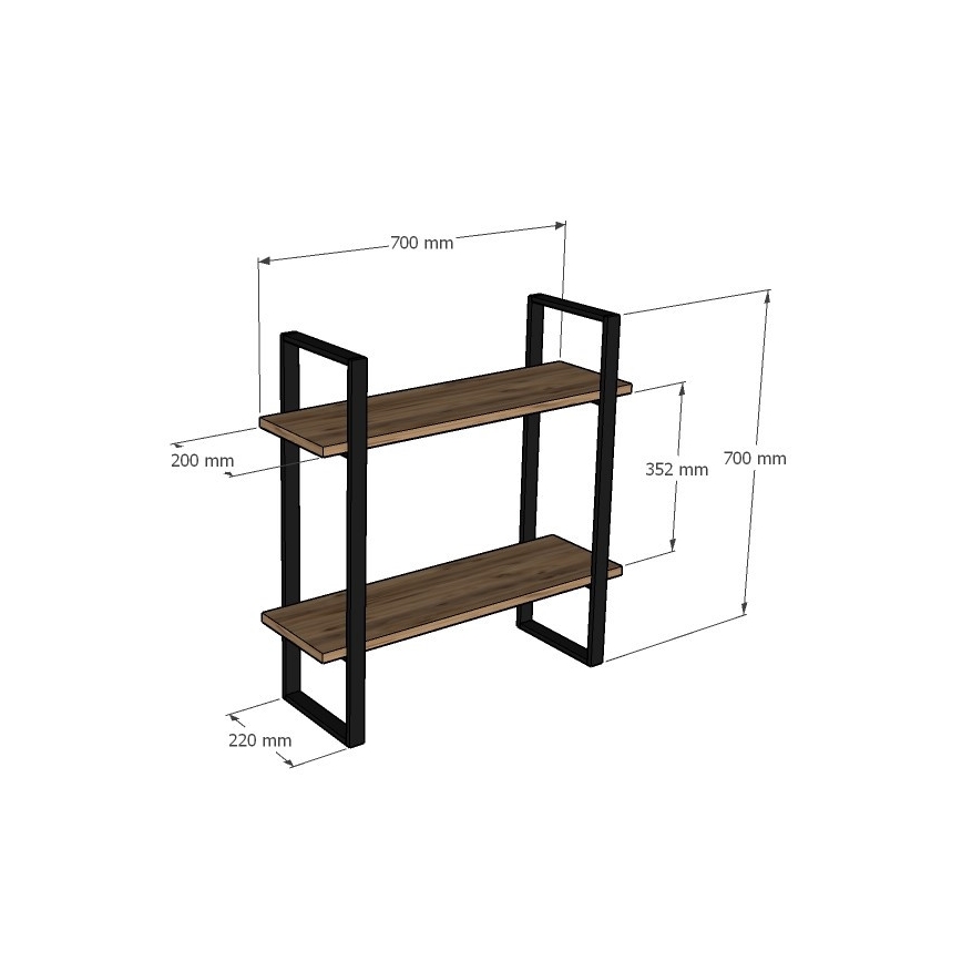 Estante de pared BUBA 70x70 cm marrón/antracita