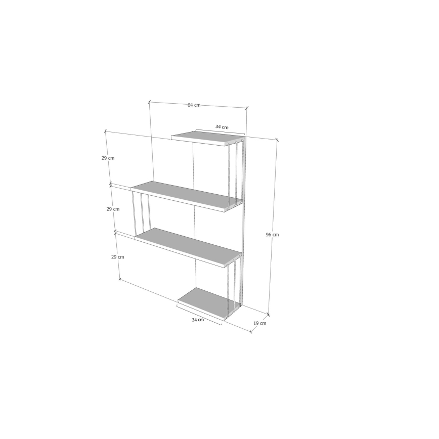 Estante de pared CAMBEL 96x64 cm blanco/antracita