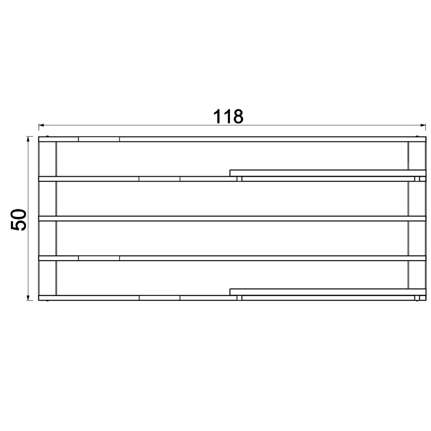 Estante de pared con macetas y LED iluminación SHELF 50x118 cm negro/marrón/pino