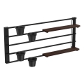 Estante de pared con macetas y LED iluminación SHELF 50x118 cm negro/marrón/pino