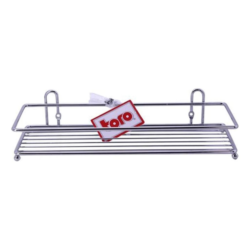 Estante de pared de ducha 10x30 cm cromo brillante