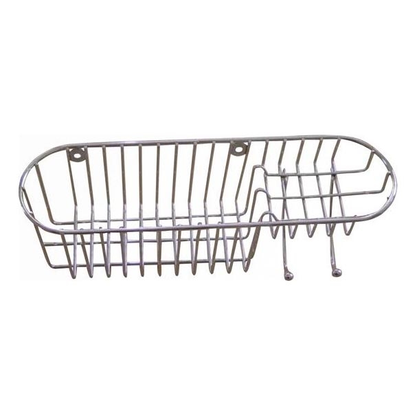 Estante de pared de ducha 11x34,6 cm cromo brillante