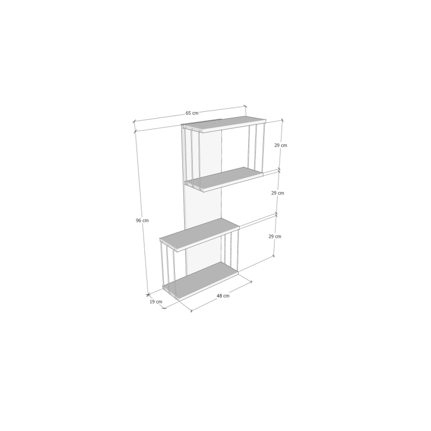 Estante de pared DESTAN 96x65 cm blanco/antracita