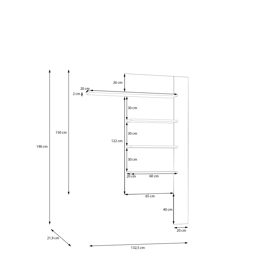Estante de pared INAR roble/beige