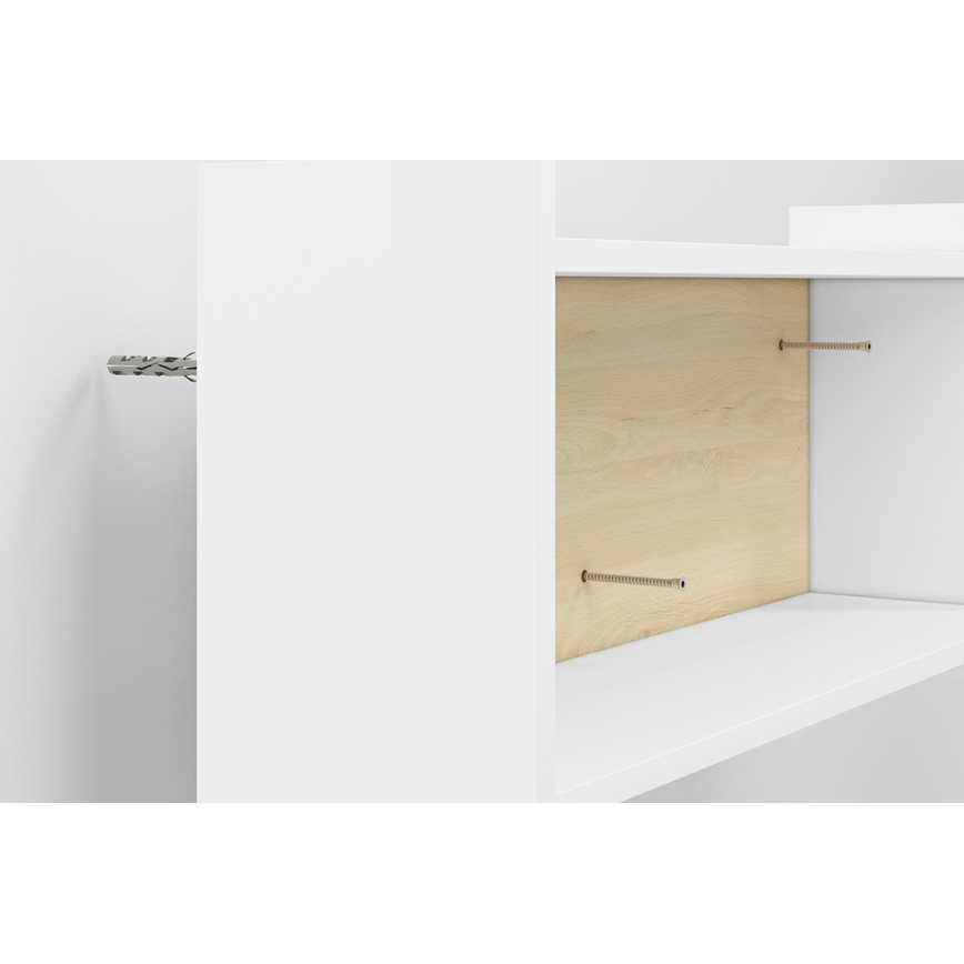 Estante de pared infantil BUBO 35x72 cm blanco/roble claro