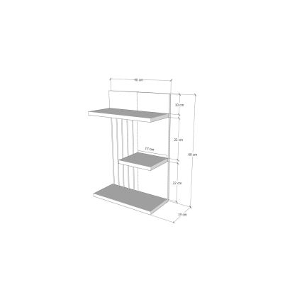 Estante de pared KINIK 60x40 cm antracita
