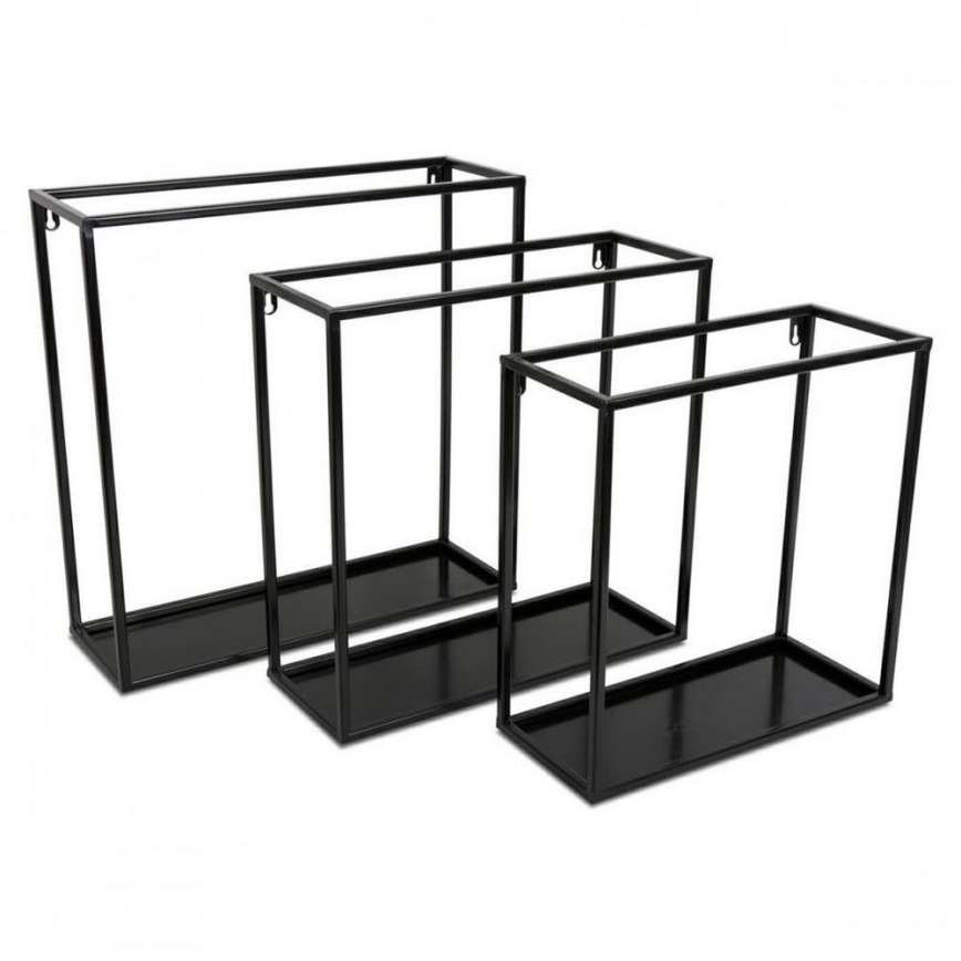 Estante de pared 35x35 cm negra