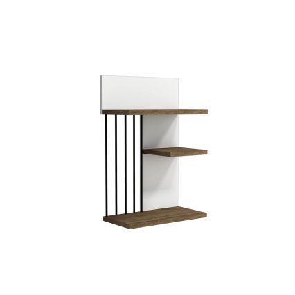 Estante de pared NEZMA 60x40 cm blanco/marrón/negro