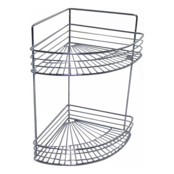 Estante de pared para ducha de dos niveles 30,6x37,5 cm cromo brillante