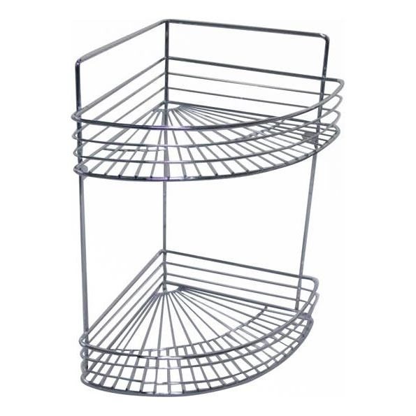 Estante de pared para ducha de dos niveles 30,6x37,5 cm cromo brillante