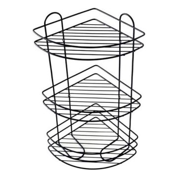Estante de pared para ducha de tres niveles 23x58 cm negro