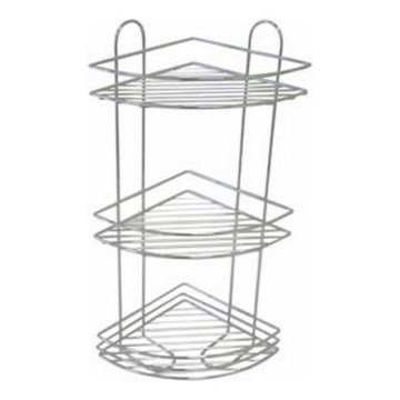 Estante de pared para ducha de tres niveles 31x58 cm cromo brillante