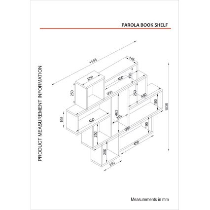 Estante de pared PAROLA 103,5x115,5 cm blanco