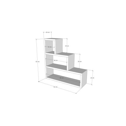 Estantería de pared PIRAMIT 62x62 cm marrón