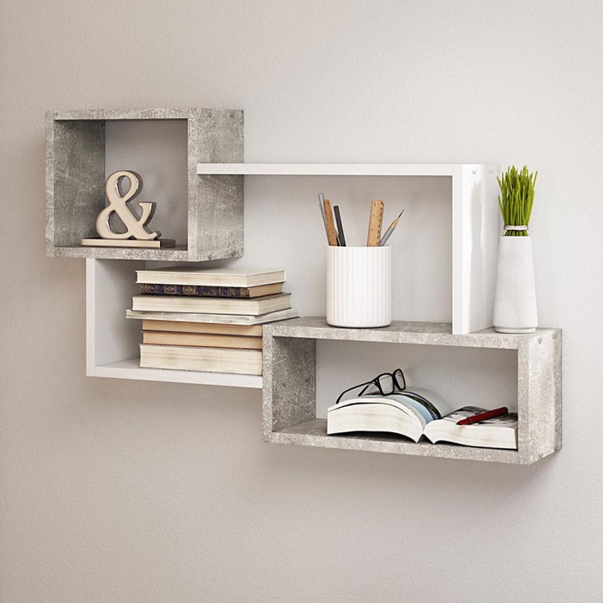 Estante de pared TRIO 54x87 cm gris/blanco