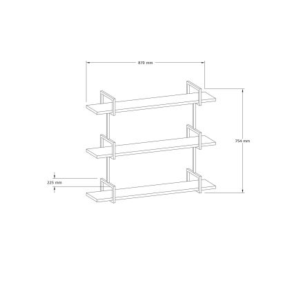 Estante de pared URAS 76x90 cm pino