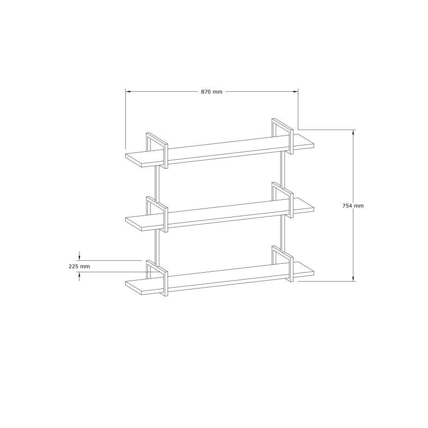 Estante de pared URAS 76x90 cm pino