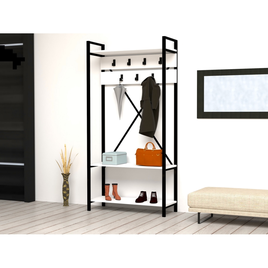 Estante de pasillo ALFA 180x90 cm blanco/negro