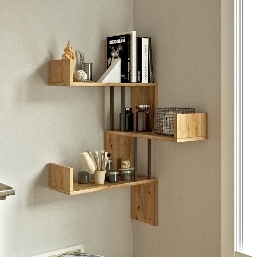Estante esquinero de pared 109,4x60 cm pino atlántico