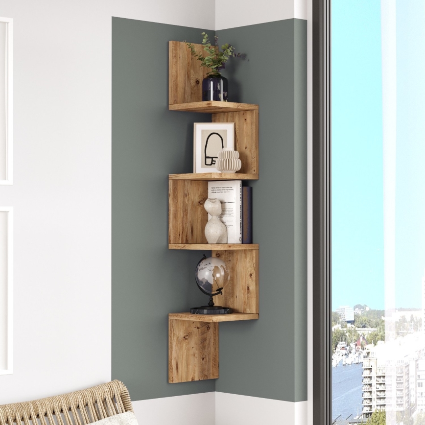 Estante esquinero de pared 117,2x22 cm pino atlántico