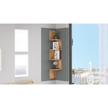 Estante esquinero de pared 117,2x22 cm pino atlántico