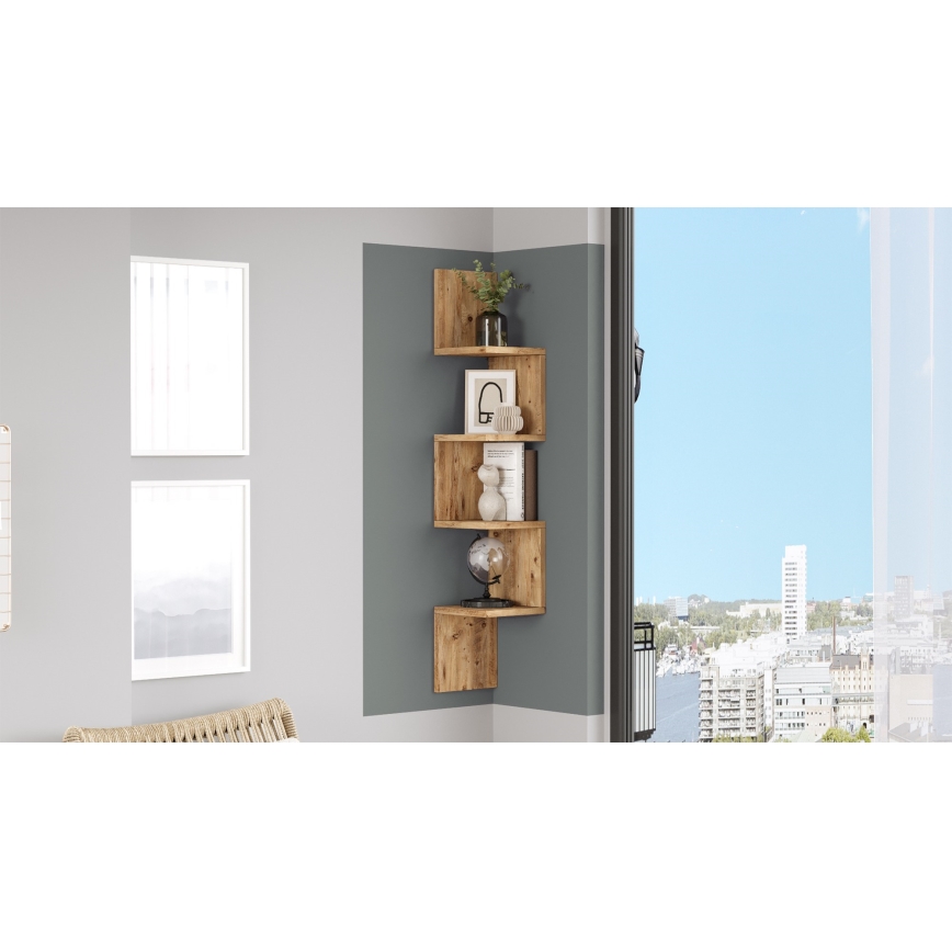 Estante esquinero de pared 117,2x22 cm pino atlántico
