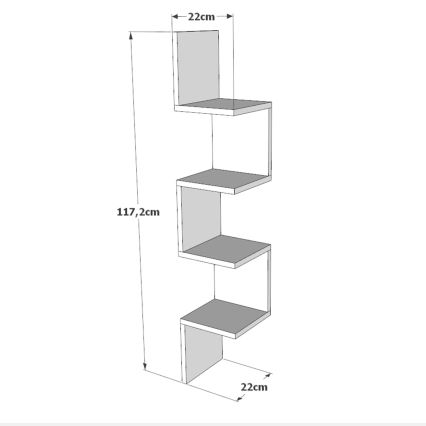 Estante esquinero de pared 117,2x22 cm pino atlántico