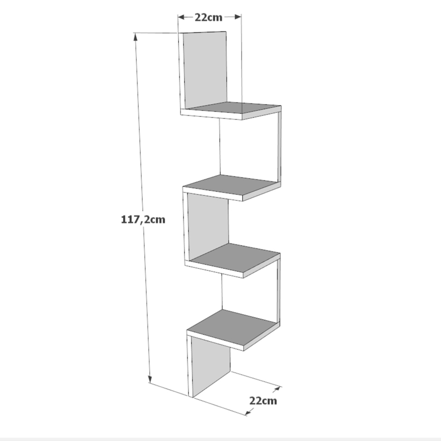 Estante esquinero de pared 117,2x22 cm pino atlántico