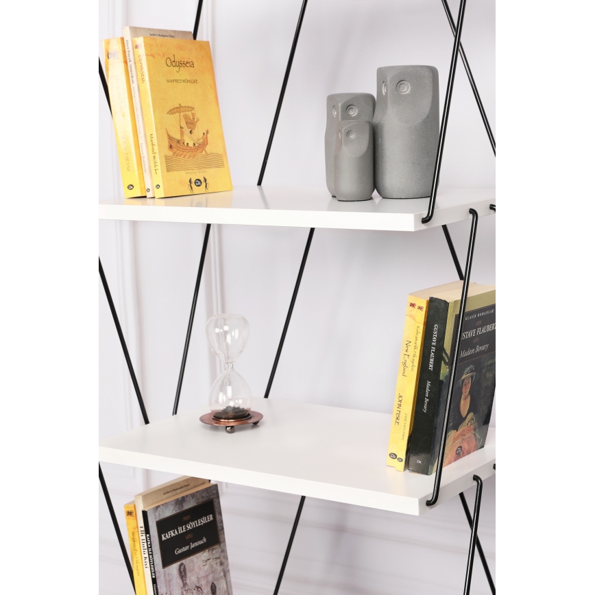 Estante para libros BALABAN 165x48 cm blanco/negro
