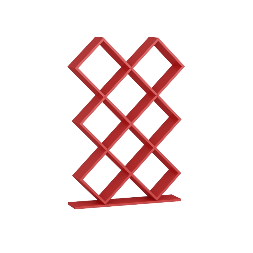 Estante para libros KUMSAL 129x90 cm rojo